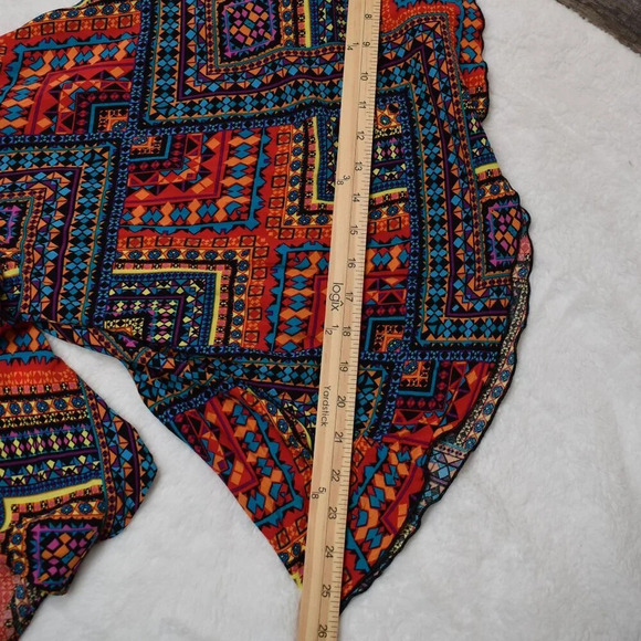 Luukse Multicolor Boho Crop Top Sz S Button Front Southwestern Tribal Dance - Picture 15 of 16
